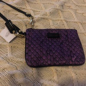 Snakeskin Coach Wristlet